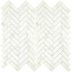 Upcycle Blanco 1"x4" Herringbone Recycled Glass Matte Mosaic - image 4