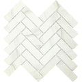 Upcycle Blanco 1"x4" Herringbone Recycled Glass Matte Mosaic - image 1
