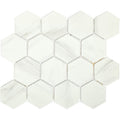 Upcycle Blanco 3" Hexagon Recycled Glass Matte Mosaic - image 1