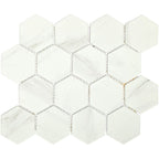 Upcycle Blanco 3" Hexagon Recycled Glass Matte Mosaic - image 1