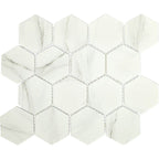 Upcycle Blanco 3" Hexagon Recycled Glass Matte Mosaic - image 2