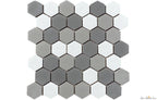 Upcycle Dark 2" Hexagon Recycled Glass Matte Mosaic - image 1