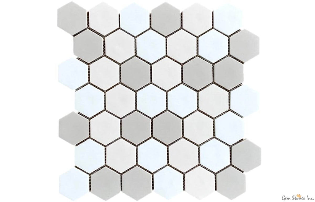 Upcycle Light 2" Hexagon Recycled Glass Matte Mosaic - image 1