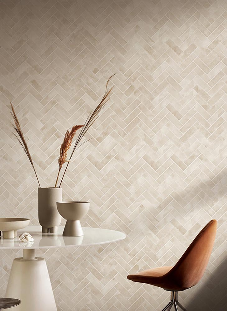 Upcycle Sand Dunes 1"x4" Herringbone Recycled Glass Matte Mosaic - image 2