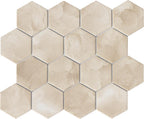 Upcycle Sand Dunes 3" Hexagon Recycled Glass Matte Mosaic - image 1