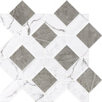 Upcycle Weave Bianco Grigio Recycled Glass Matte Mosaic - image 1