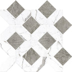 Upcycle Weave Bianco Grigio Recycled Glass Matte Mosaic - image 2