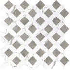 Upcycle Weave Bianco Grigio Recycled Glass Matte Mosaic - image 3