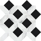 Upcycle Weave Bianco Nero Recycled Glass Matte Mosaic - image 1
