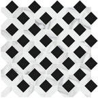 Upcycle Weave Bianco Nero Recycled Glass Matte Mosaic - image 3