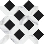 Upcycle Weave Bianco Nero Recycled Glass Matte Mosaic - image 2