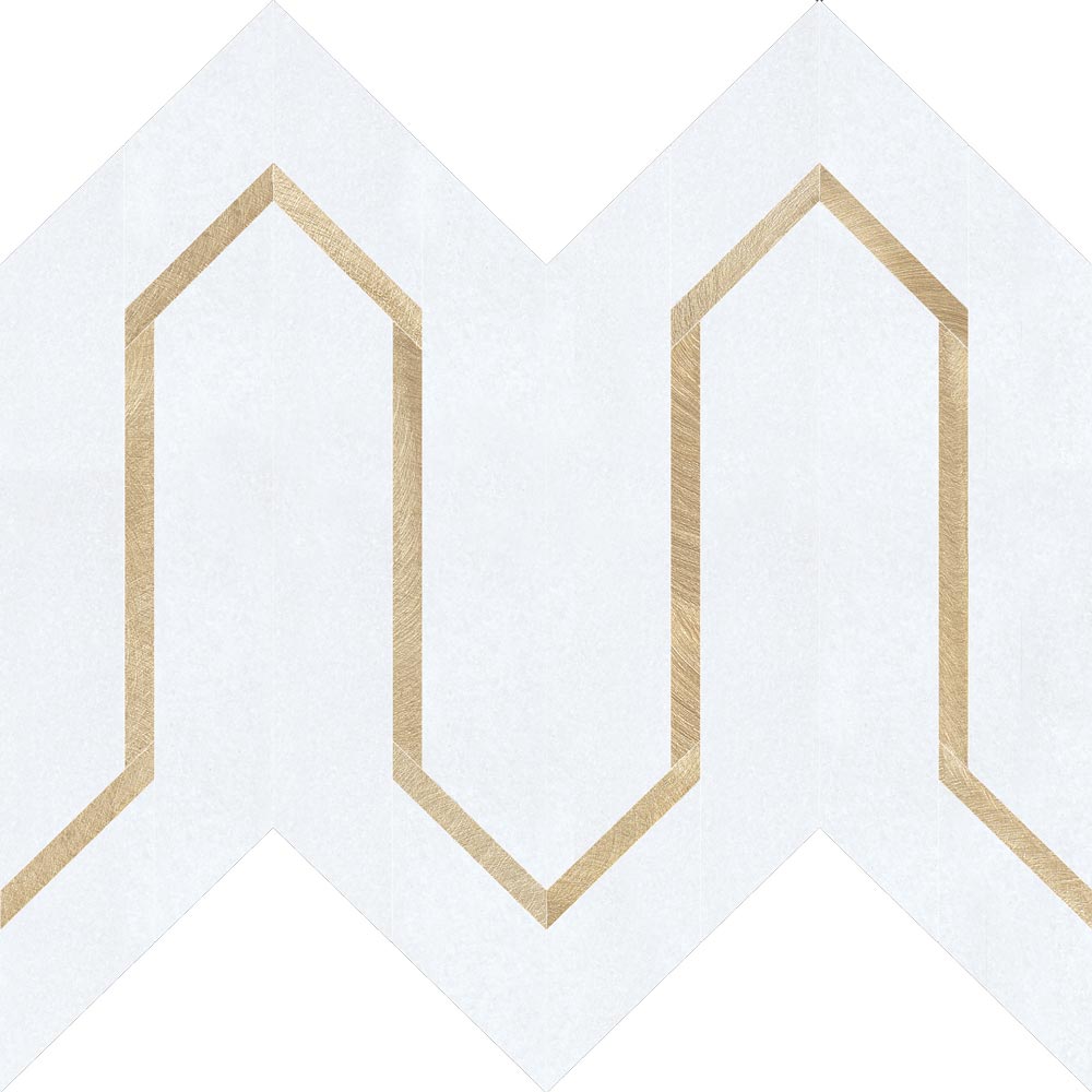Urbanlife Oro Thassos Polished Marble Mosaic - image 1
