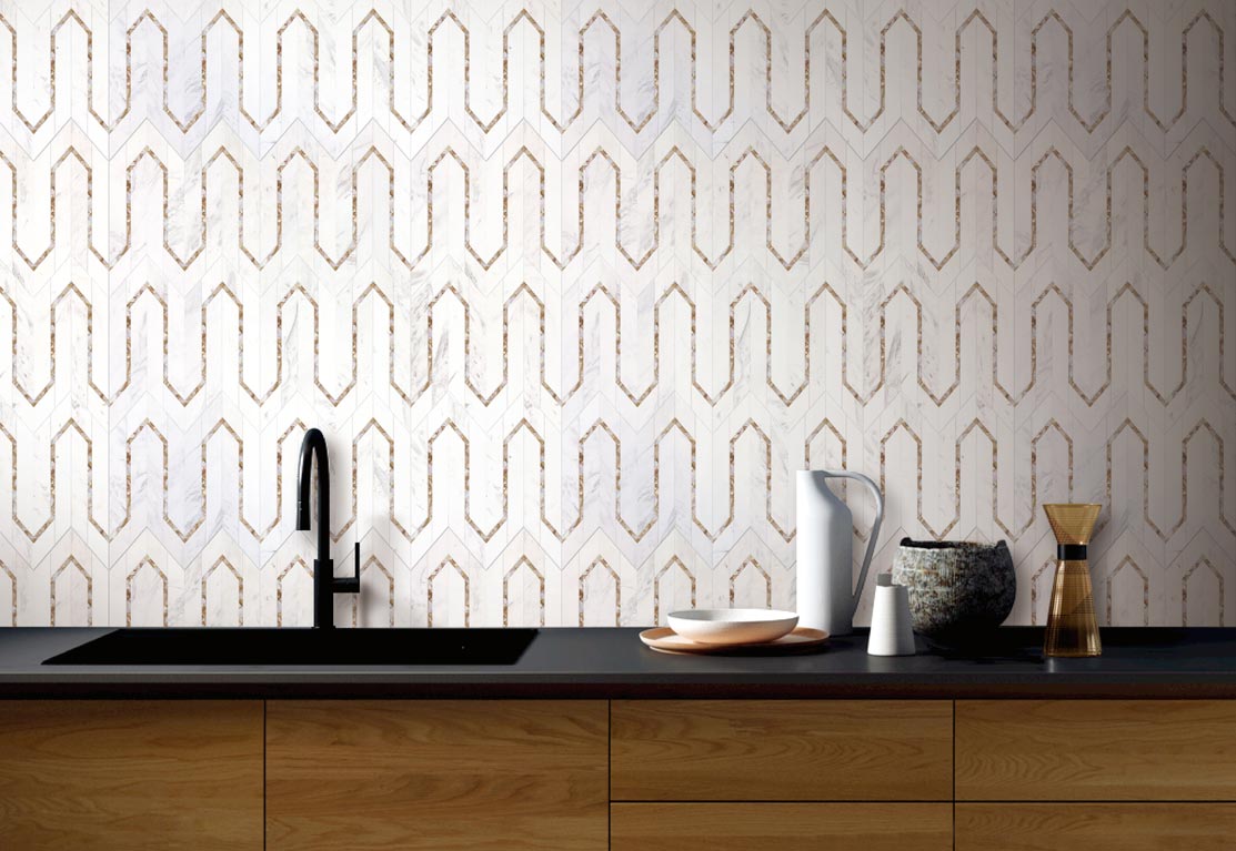 Urbanlife Perla Volkas Polished Marble Mosaic - image 4