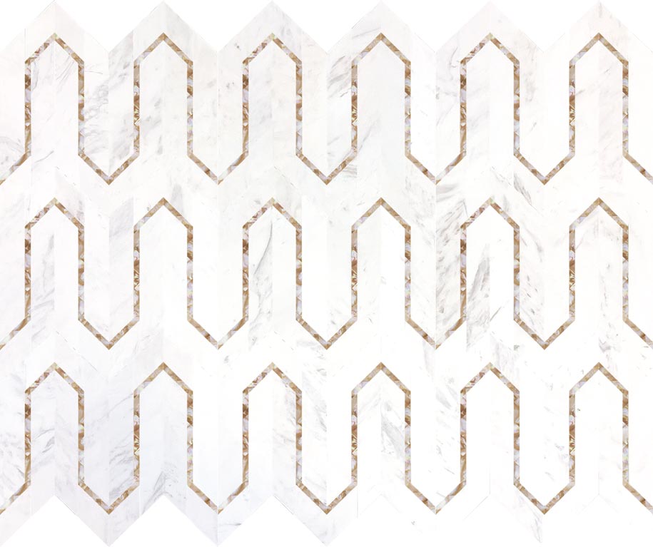 Urbanlife Perla Volkas Polished Marble Mosaic - image 2