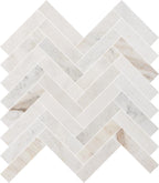 Valentino Bianco 1"x4" Herringbone Honed Marble Mosaic - image 2