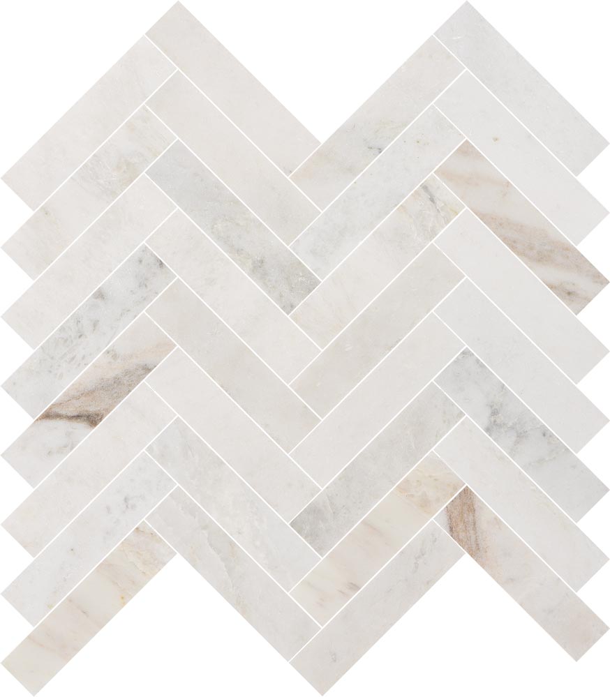 Valentino Bianco 1"x4" Herringbone Honed Marble Mosaic - image 2