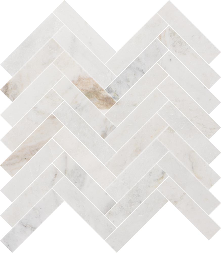 Valentino Bianco 1"x4" Herringbone Honed Marble Mosaic - image 3