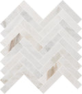 Valentino Bianco 1"x4" Herringbone Honed Marble Mosaic - image 1