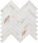 Valentino Bianco 1"x4" Herringbone Honed Marble Mosaic - image 1