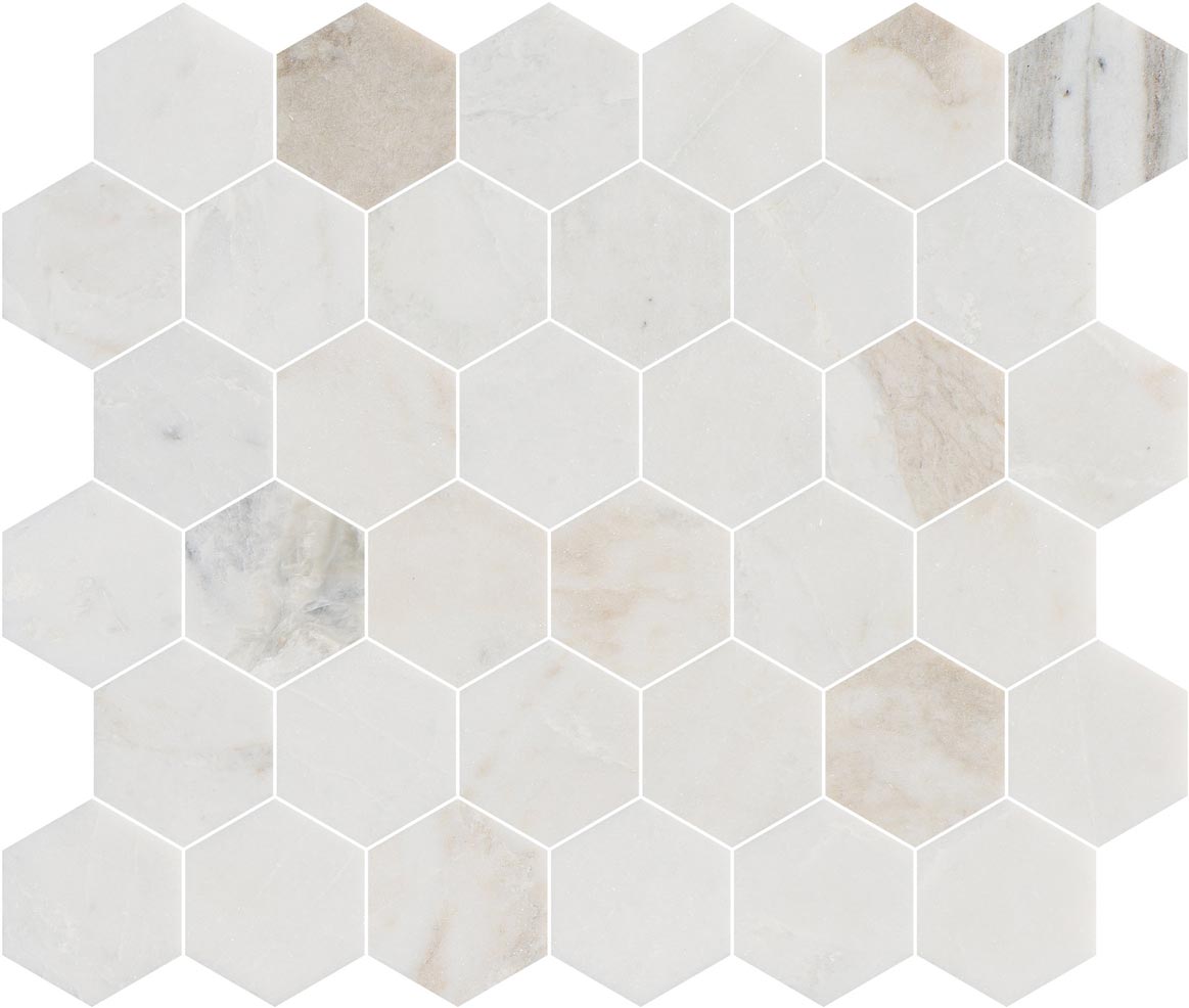 Valentino Bianco 2" Hexagon Honed Marble Mosaic - image 1