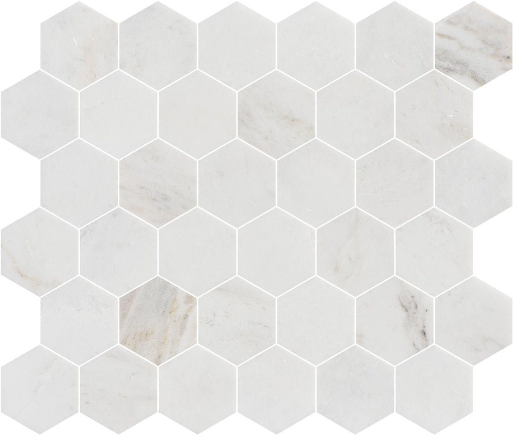 Valentino Bianco 2" Hexagon Honed Marble Mosaic - image 2