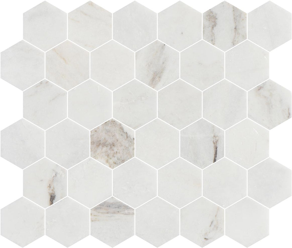 Valentino Bianco 2" Hexagon Honed Marble Mosaic - image 3