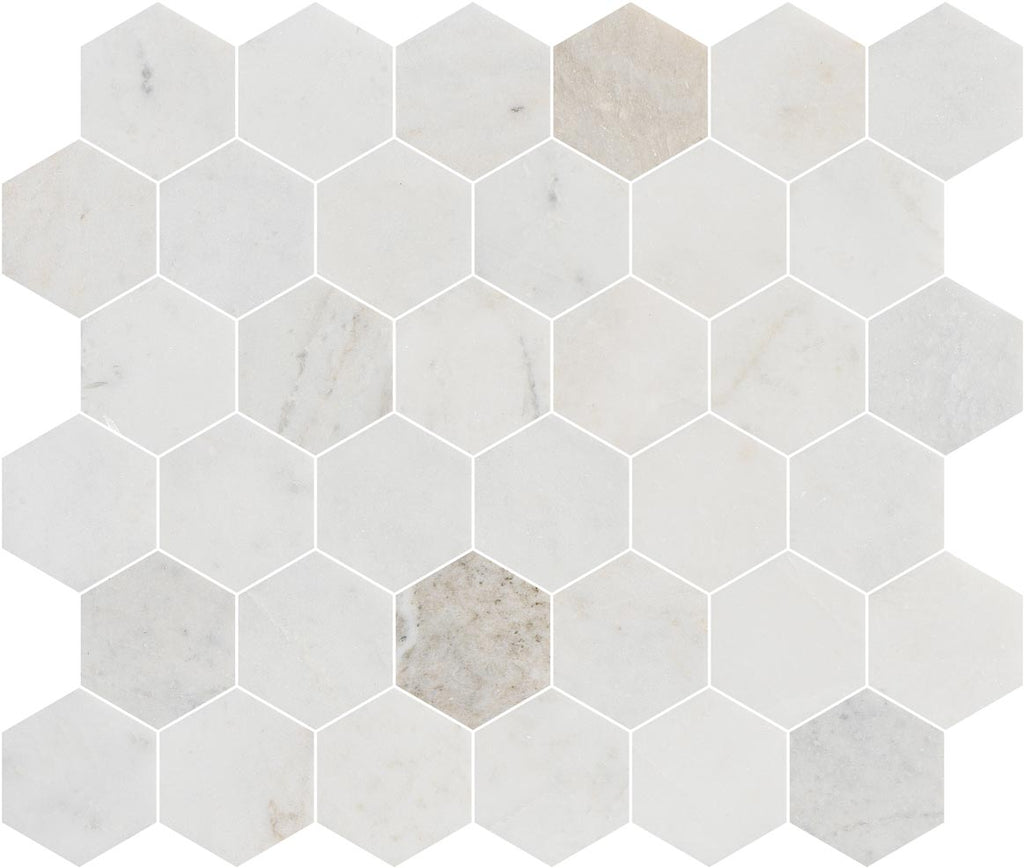 Valentino Bianco 2" Hexagon Honed Marble Mosaic - image 4