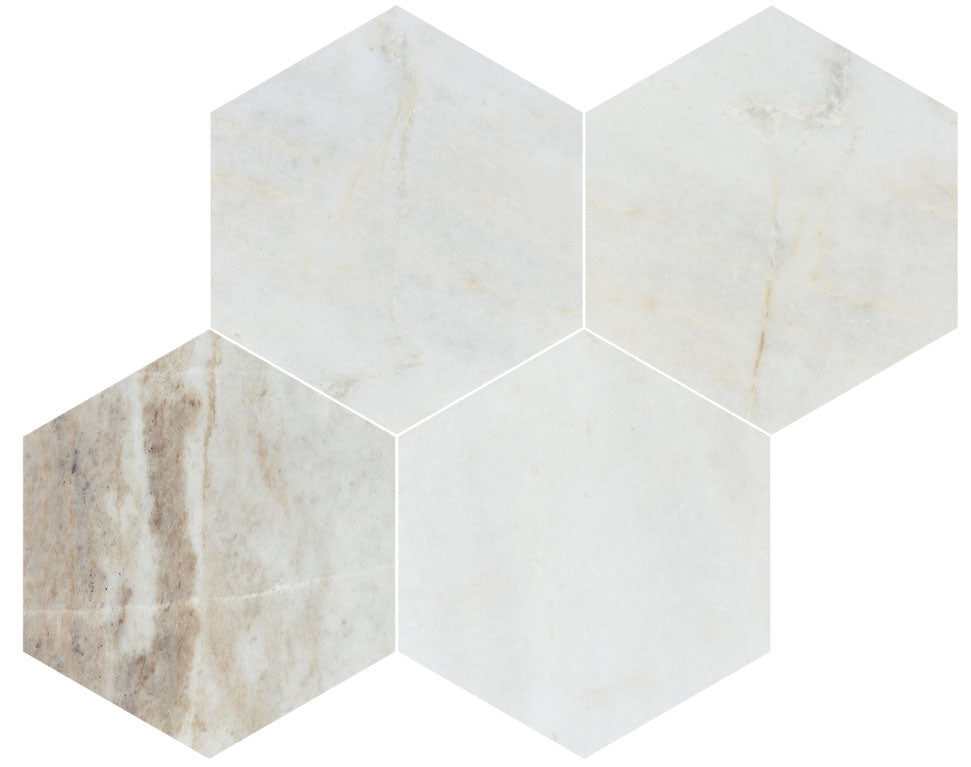 Valentino Bianco 6" Hexagon Honed Marble Mosaic - image 3
