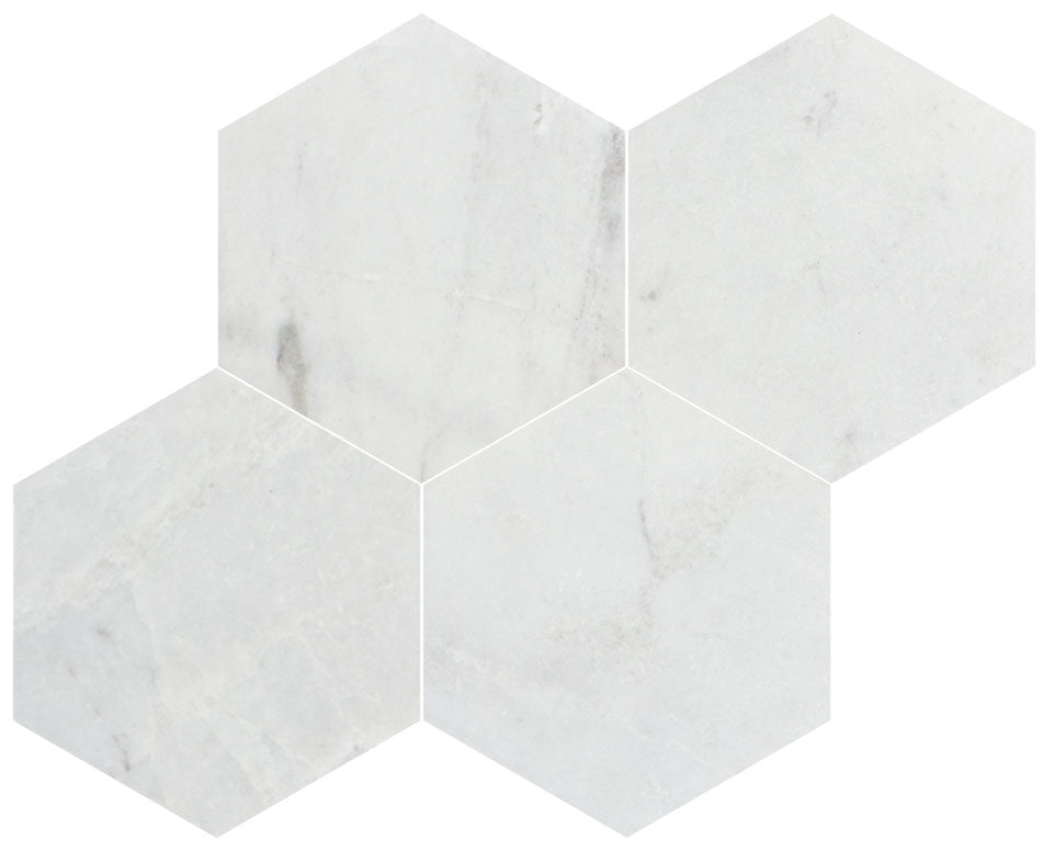 Valentino Bianco 6" Hexagon Honed Marble Mosaic - image 2