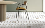 Valentino Bianco 6" Octagon With Latte Dot Honed Marble Mosaic - image 5