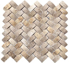Walnut 3D 1"x2" Herringbone Honed Marble Mosaic - image 2