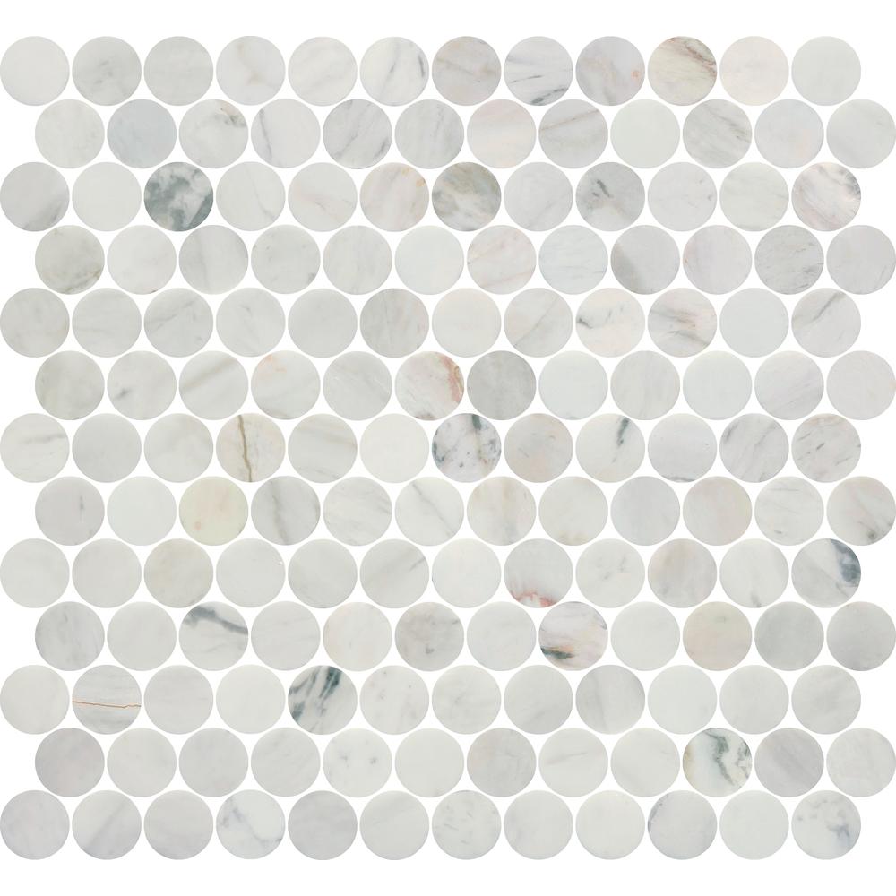 Avorio Saigon 1" Penny Round Honed Marble Mosaic - image 1