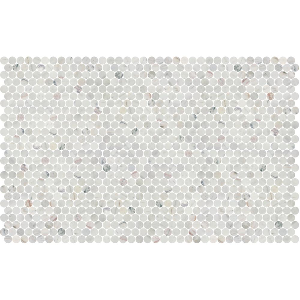 Avorio Saigon 1" Penny Round Honed Marble Mosaic - image 3