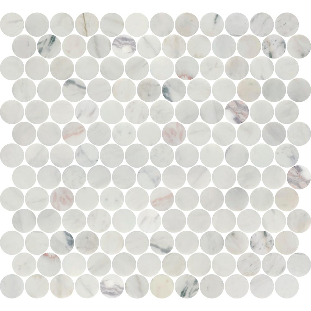 Avorio Saigon 1" Penny Round Honed Marble Mosaic - image 4