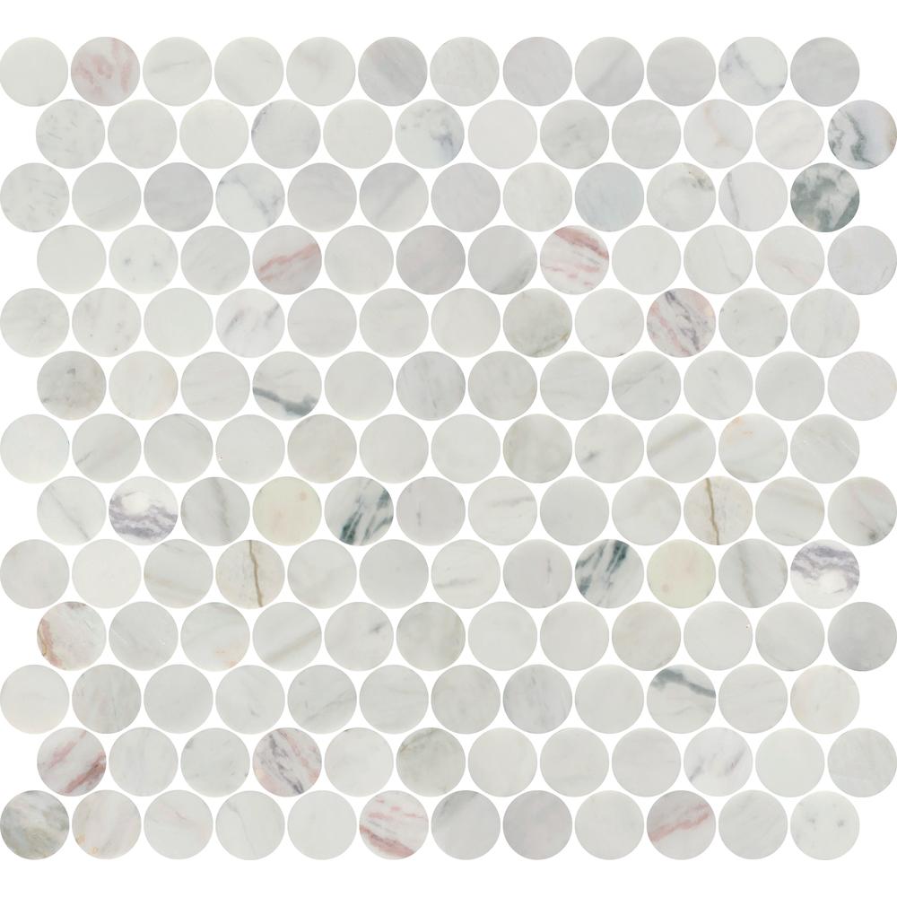 Avorio Saigon 1" Penny Round Honed Marble Mosaic - image 5