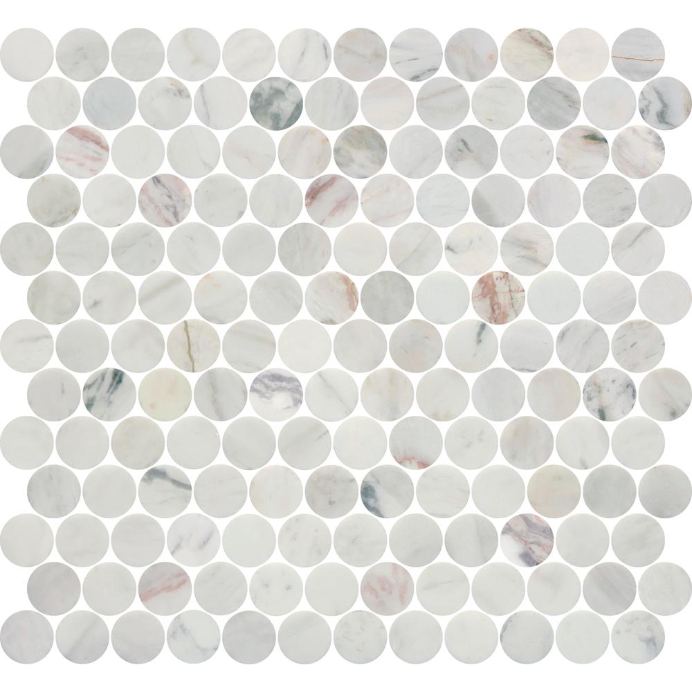 Avorio Saigon 1" Penny Round Honed Marble Mosaic - image 6