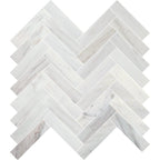 Avorio Saigon 1" x 4" Herringbone Honed Marble Mosaic - image 1