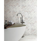 Avorio Saigon 1" x 4" Herringbone Honed Marble Mosaic - image 2