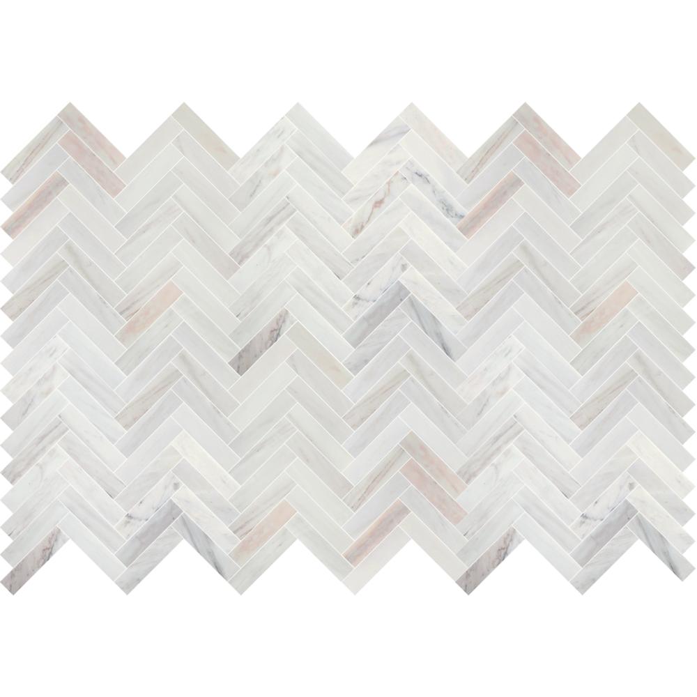 Avorio Saigon 1" x 4" Herringbone Honed Marble Mosaic - image 3