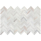 Avorio Saigon 1" x 4" Herringbone Honed Marble Mosaic - image 3