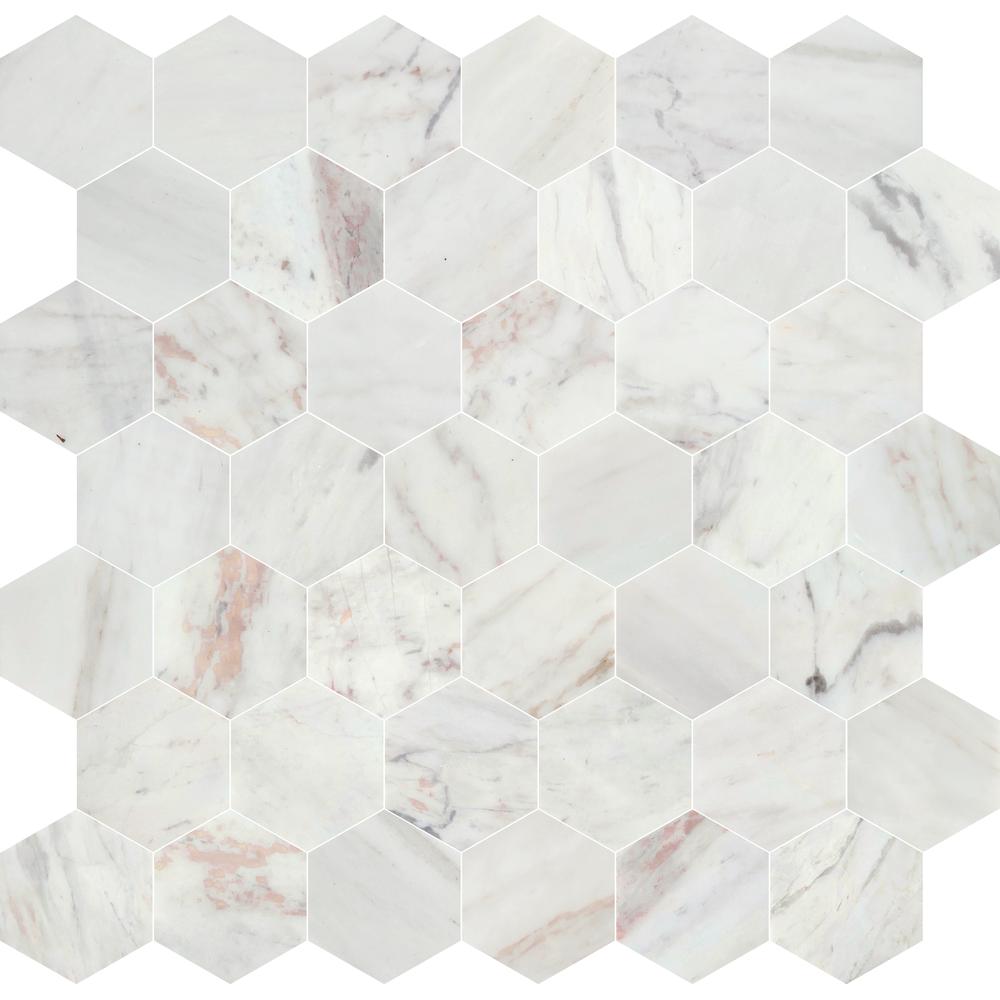 Avorio Saigon 2" Hexagon Honed Marble Mosaic - image 1