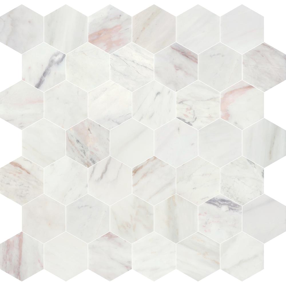 Avorio Saigon 2" Hexagon Honed Marble Mosaic - image 5