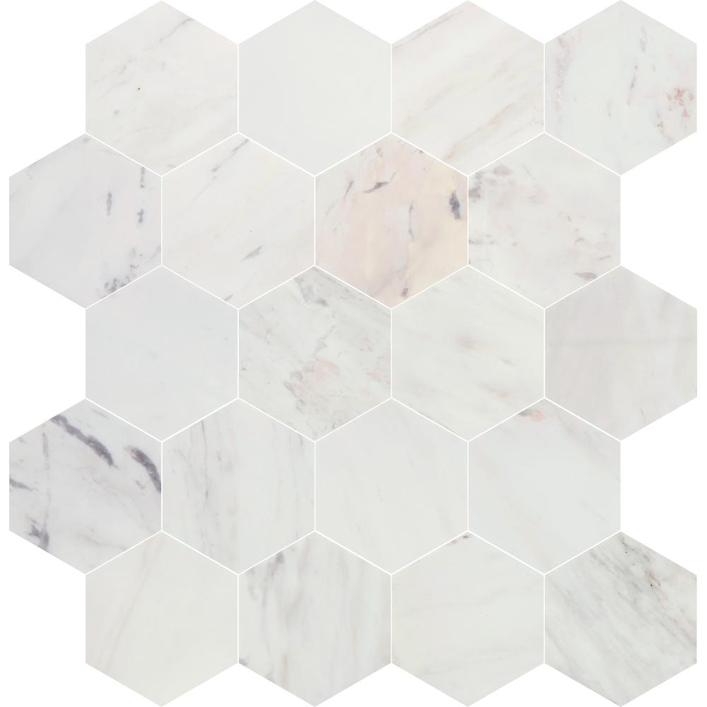 Avorio Saigon 3" Hexagon Honed Marble Mosaic - image 1
