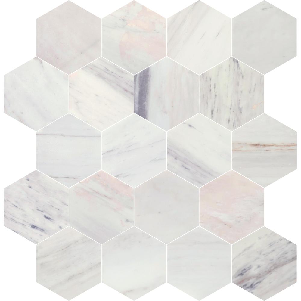 Avorio Saigon 3" Hexagon Honed Marble Mosaic - image 4