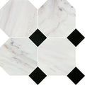 Avorio Saigon 6" Octagon w/Kuro Dot Honed Marble Mosaic - image 1