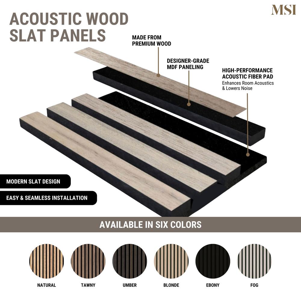 Standard Slat Panels Blonde Acoustic Wood Slat Panels 9.5" x 94.5" Misc Wood Tile - image 6
