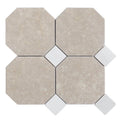 Botticino 6" Octagon w/ Bianco Dot Tumbled - image 1