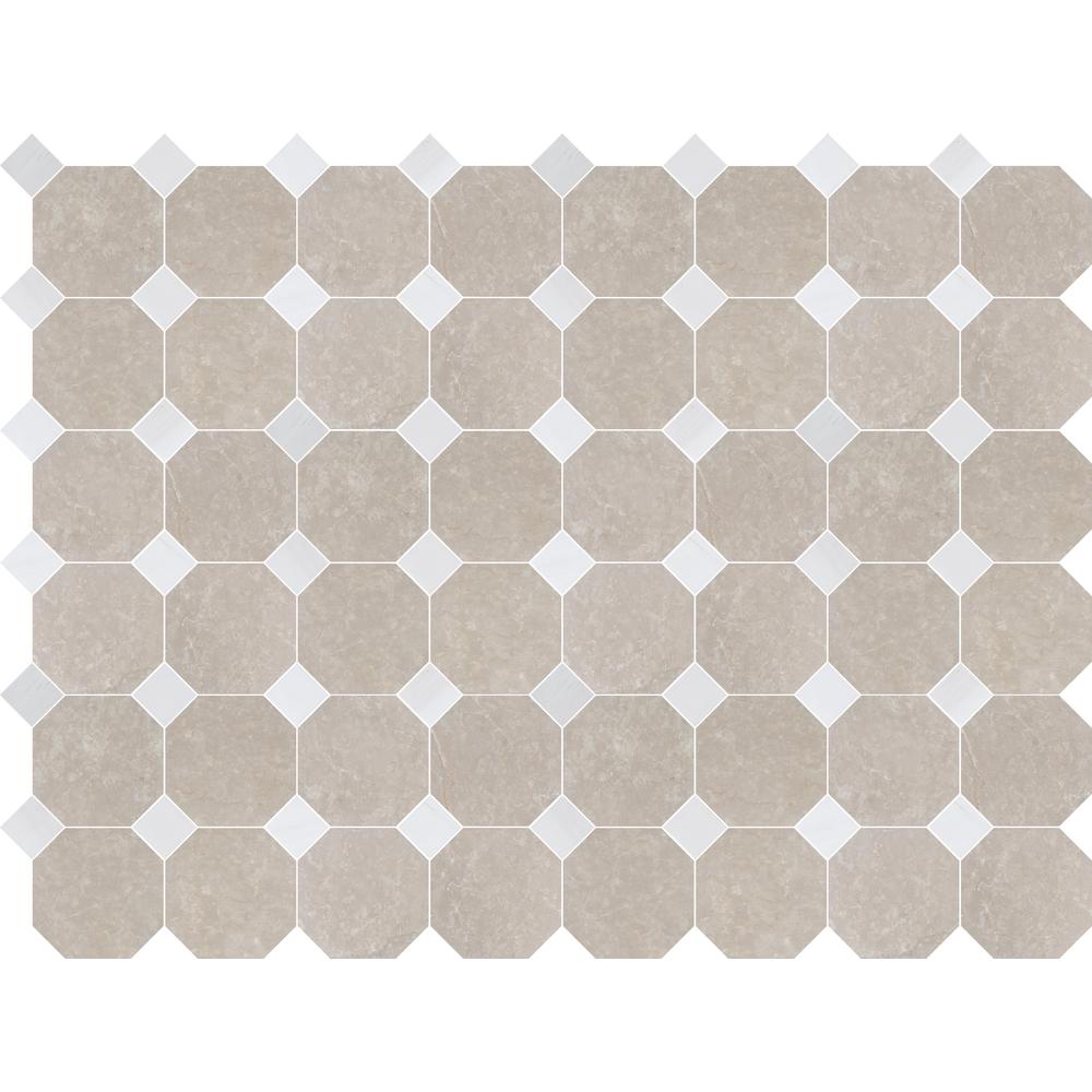 Botticino 6" Octagon w/ Bianco Dot Tumbled - image 3