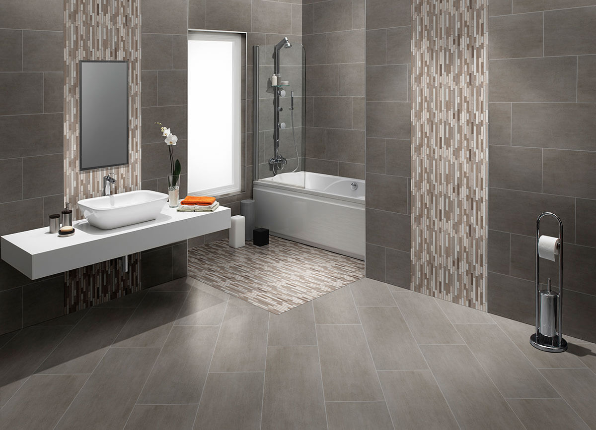 Gridscale Concrete 12"x24" Matte Porcelain Tile - image 2
