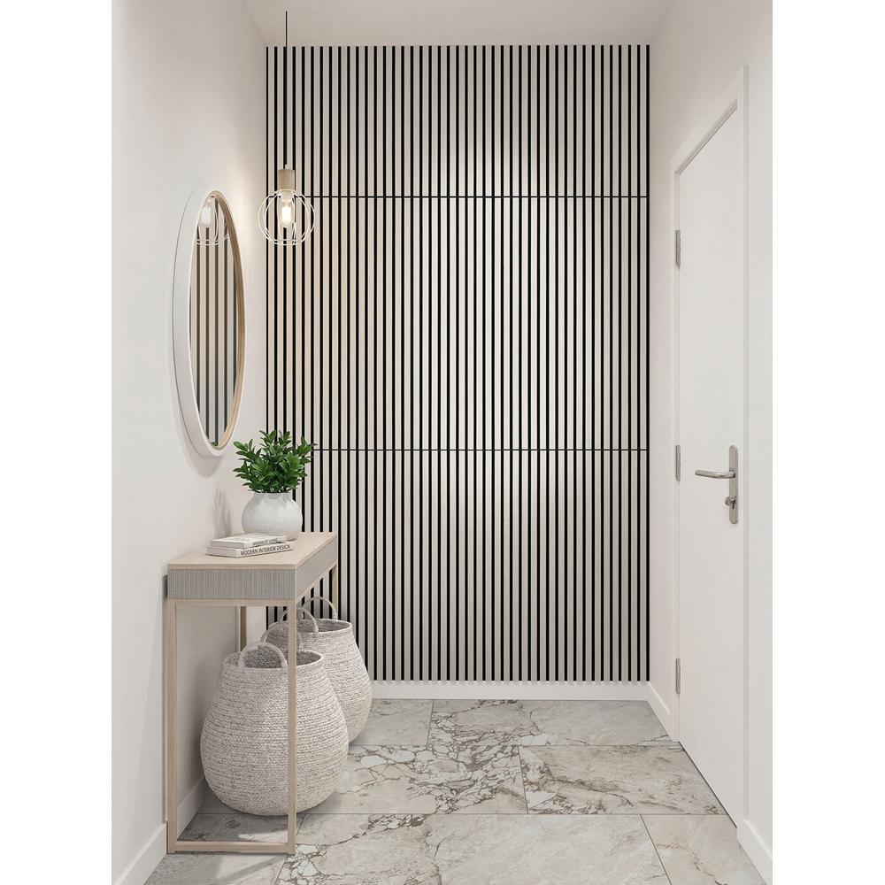 Standard Slat Panels Fog 24x48 Acoustic Wood Slat 9.5" x 94.5" Misc Wood Tile - image 1